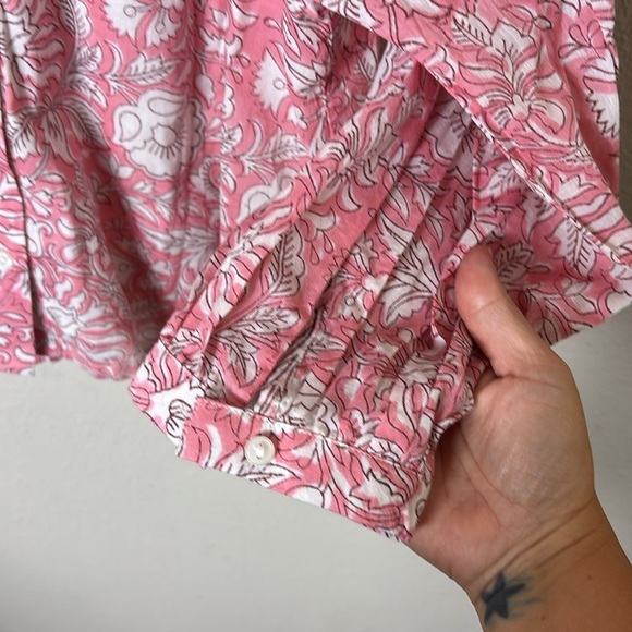 Emerson Fry India Collection Frances Blouse - Devina Flowers Pink Organic sz S - Picture 7 of 11